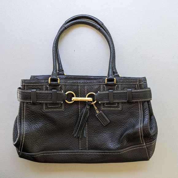 Coach Hampton Pebble Leather Black Bag - E06S-10213 - Picture 2 of 8